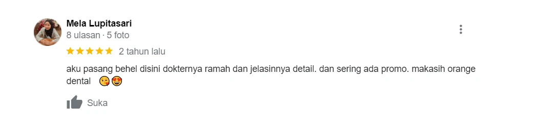 Testimoni pasien behel gigi Orange Dental
