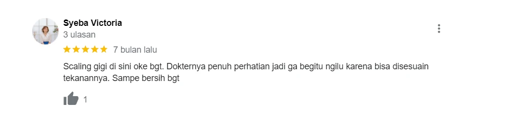Testimoni pasien scaling gigi Orange Dental
